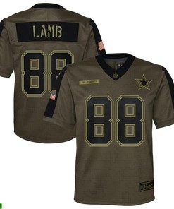 Dallas Cowboys Ceedee Lamb 88 Nfl Olive 2021 Salute To Service Game Men Jersey For Cowboys Fans