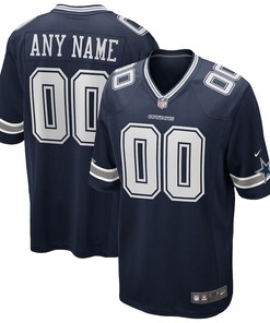 Dallas Cowboys Custom 00 Game Jersey - Navy