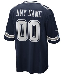 Dallas Cowboys Custom 00 Game Jersey - Navy