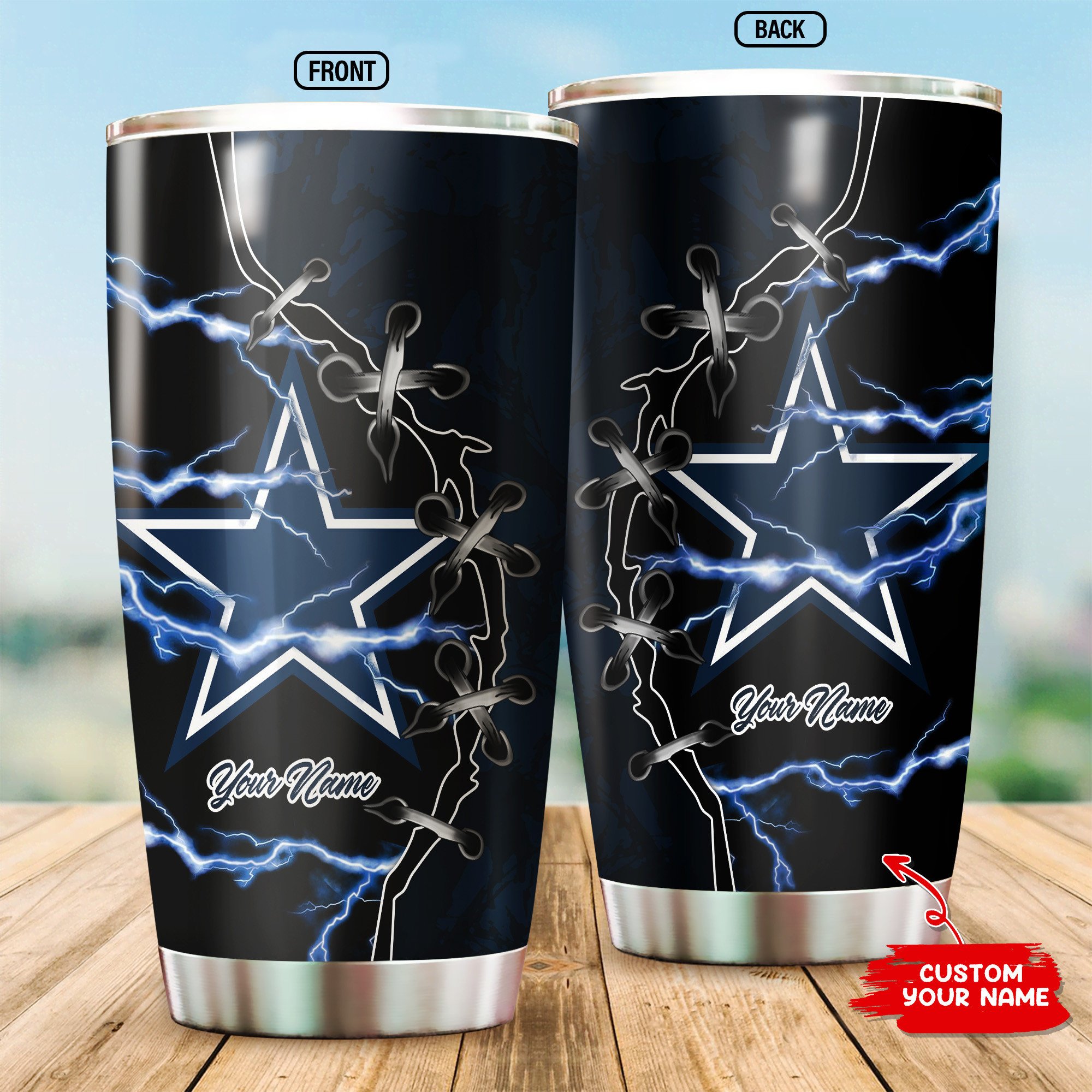 Dallas Cowboys Custom Name Tumbler - Customized Tumbler for Dedicated Fans