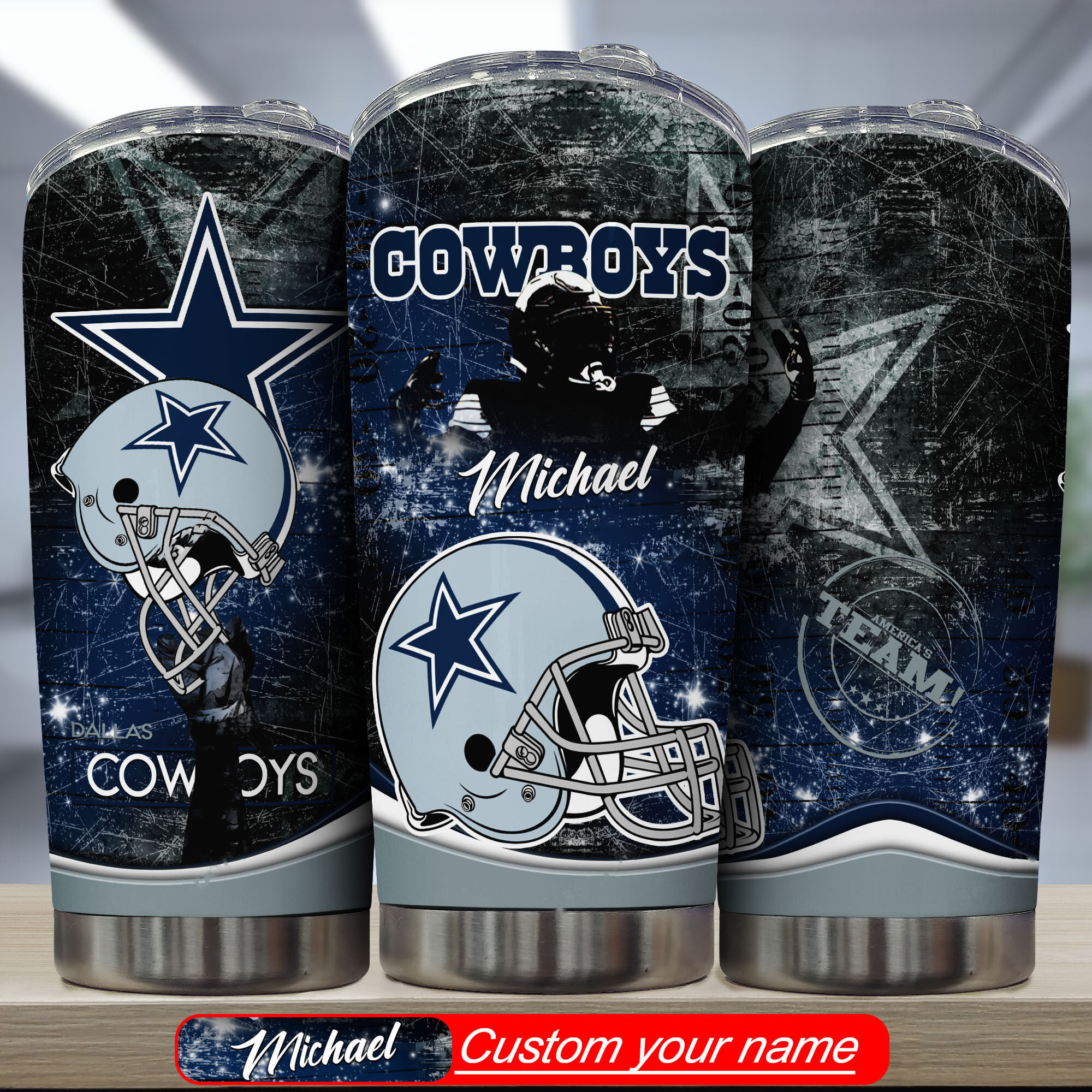 Dallas Cowboys Custom Name Tumbler - Customized Tumbler for Dedicated Fans