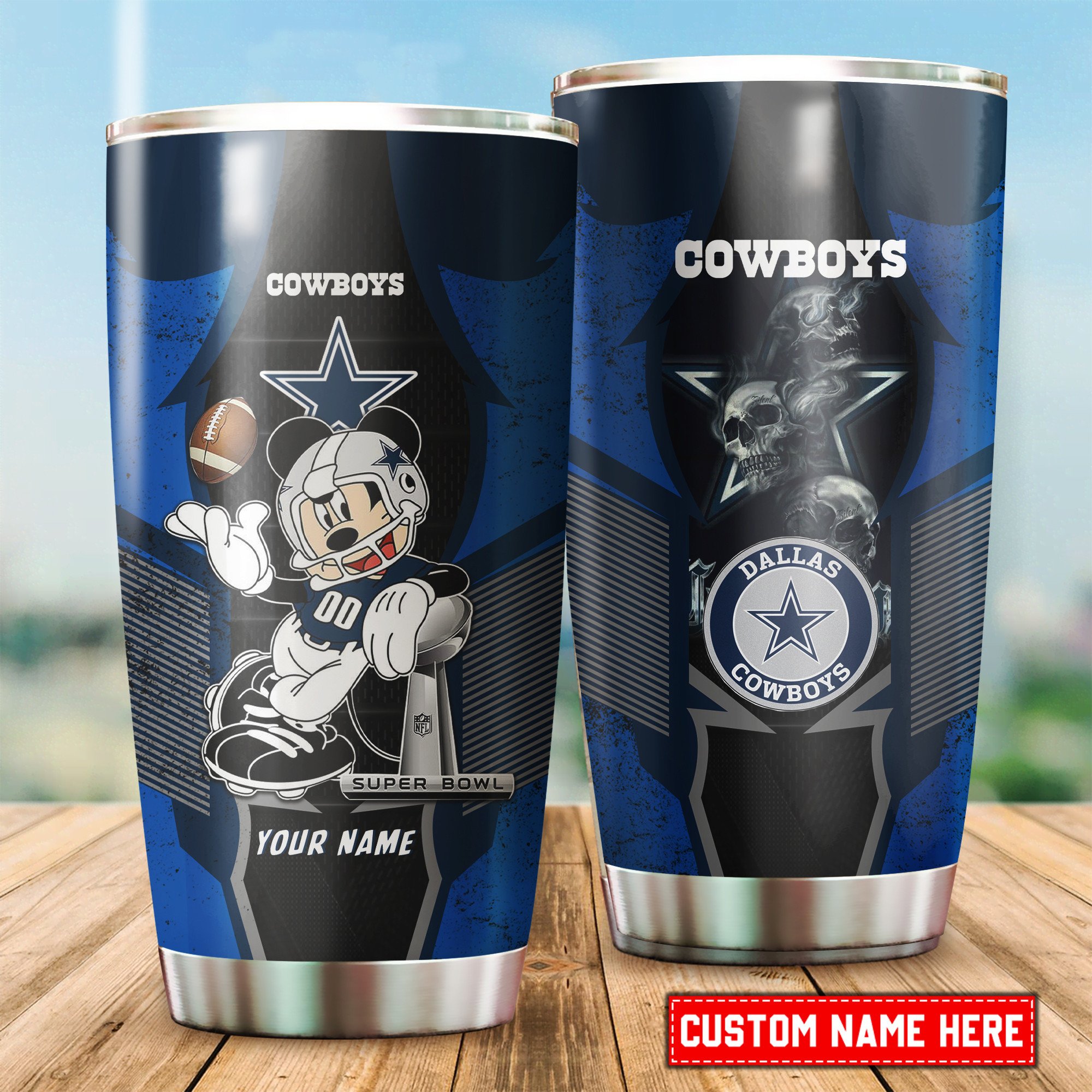 Dallas Cowboys Custom Name Tumbler - Customized Tumbler to Support Your Cowboys