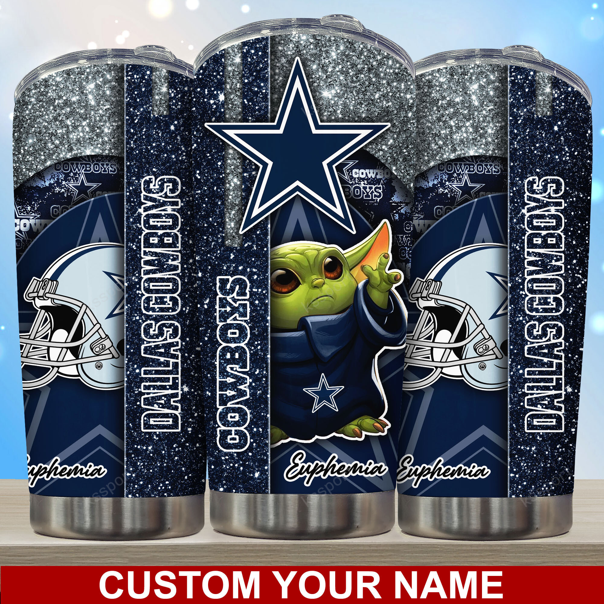 Dallas Cowboys Custom Name Tumbler - Customized Tumbler to Support Your Cowboys