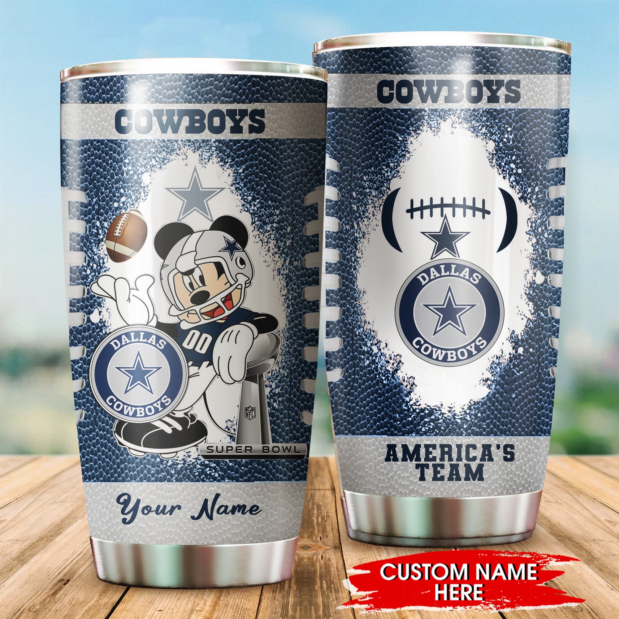 Dallas Cowboys Custom Name Tumbler - Personalized Tumbler for Cowboys Enthusiasts