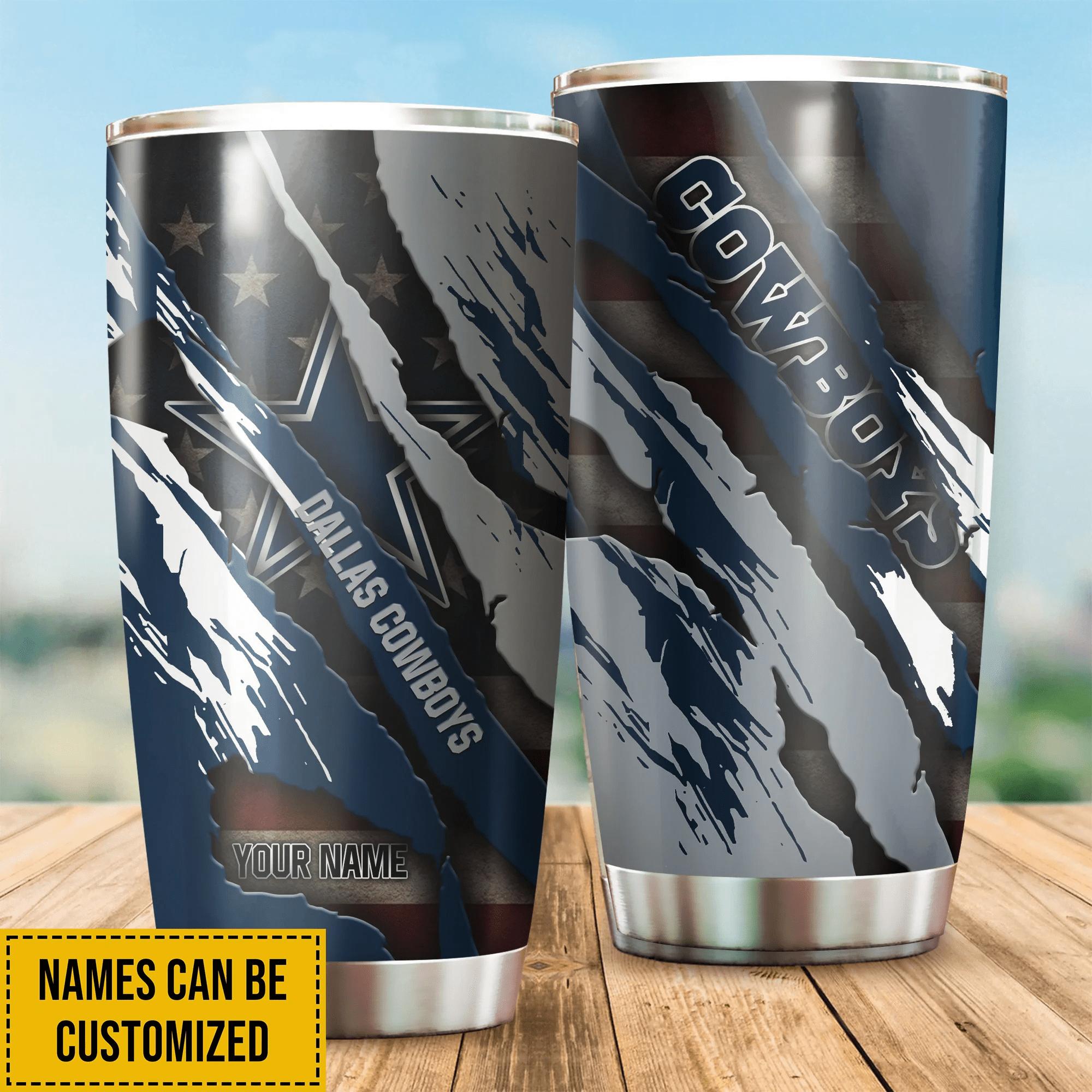 Dallas Cowboys Custom Name Tumbler - Personalized Tumbler for True Cowboys Fans