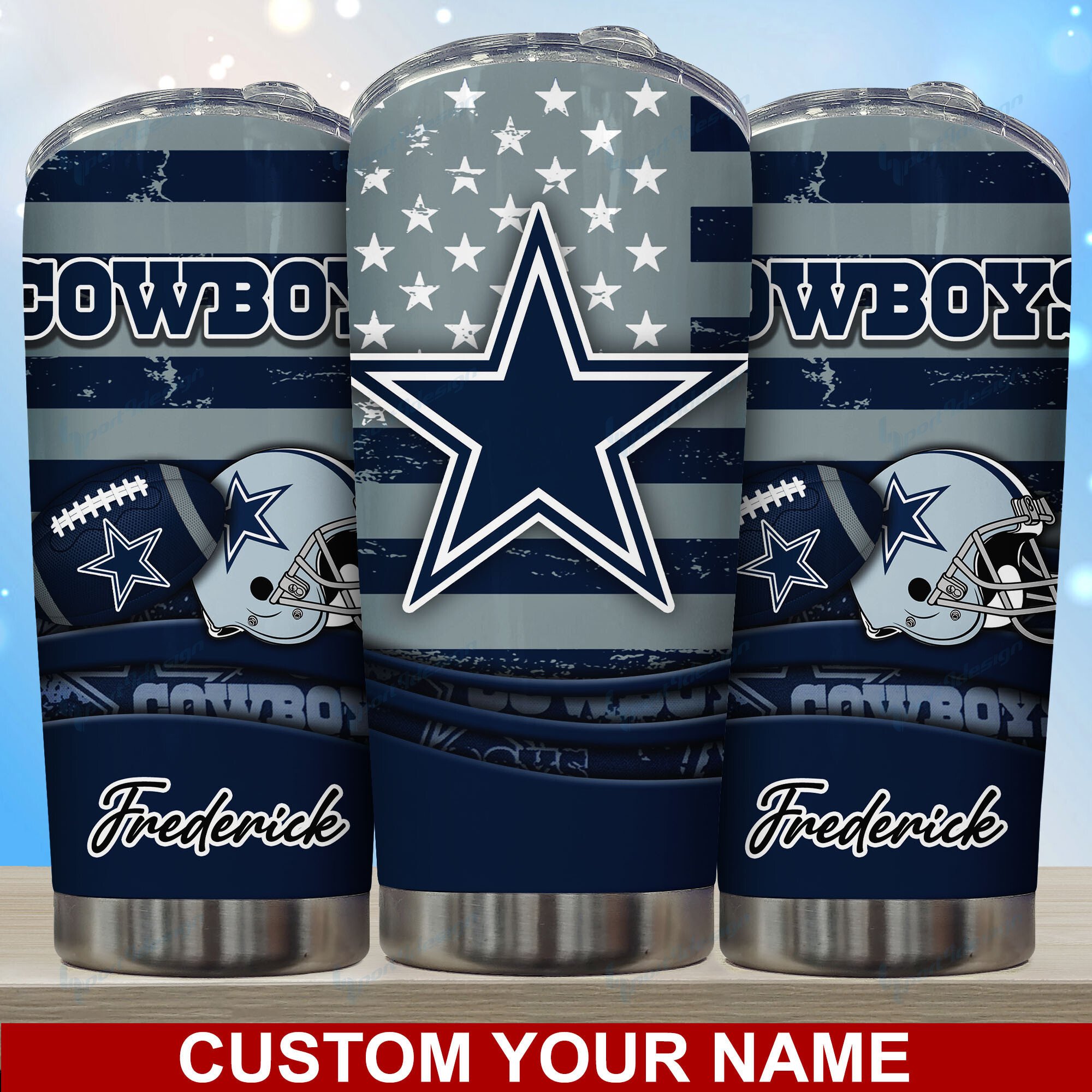 Dallas Cowboys Custom Name Tumbler - Personalized Tumbler for True Cowboys Fans