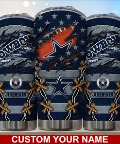 Dallas Cowboys Custom Name Tumbler - Show Your Cowboys Pride with a Custom Tumbler