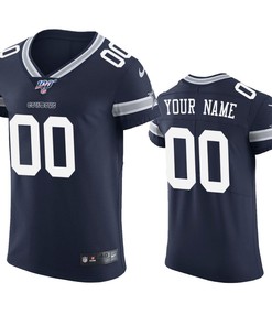 Dallas Cowboys Custom Navy 100th Season Vapor Elite Jersey
