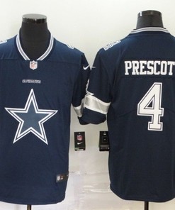Dallas Cowboys Dak Prescott #4 Nfl 2020 Black Blue Jersey