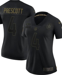 Dallas Cowboys Dak Prescott #4 Nfl 2020 Black Womens Jersey
