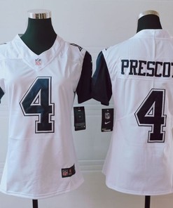 Dallas Cowboys Dak Prescott #4 Nfl 2020 White Womens Jersey