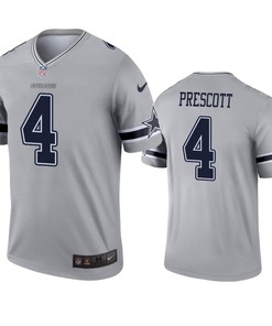 Dallas Cowboys Dak Prescott Gray Inverted Legend Jersey