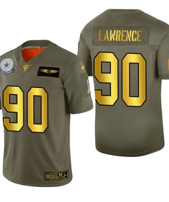 Dallas Cowboys Demarcus Lawrence 2019 Salute To Service Nfl 100 Mens Jersey Metallic