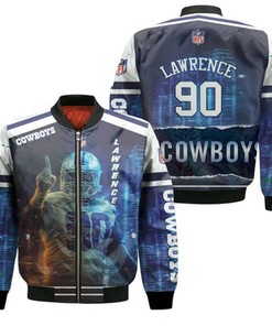 Dallas Cowboys Demarcus Lawrence 90 3D Bomber Jacket Model 1591