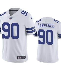 Dallas Cowboys Demarcus Lawrence White 100th Season Vapor Limited Jersey