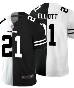 Dallas Cowboys Ezekiel Elijah Elliott #21 Nfl 2020 Black And White Jersey