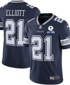 Dallas Cowboys Ezekiel Elliott #21 Nfl 2020 Black Blue Jersey