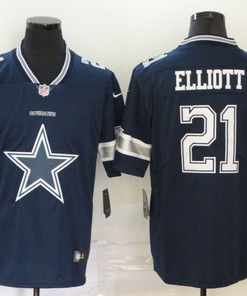Dallas Cowboys Ezekiel Elliott #21 Nfl 2020 Black Blue Jersey