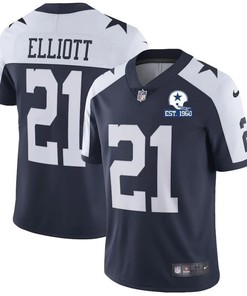 Dallas Cowboys Ezekiel Elliott #21 Nfl 2020 Black Blue Jersey