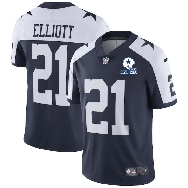 Dallas Cowboys Ezekiel Elliott #21 Nfl 2020 Black Blue Jersey