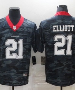 Dallas Cowboys Ezekiel Elliott #21 Nfl 2020 Camo Black Jersey
