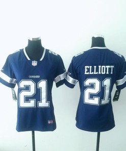 Dallas Cowboys Ezekiel Elliott #21 Nfl 2020 Navy Blue Womens Jersey