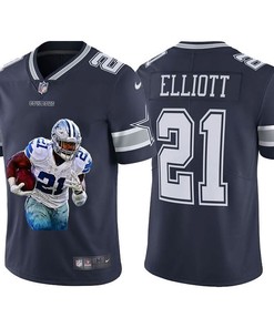 Dallas Cowboys Ezekiel Elliott #21 Nfl 2020 Navy Jersey