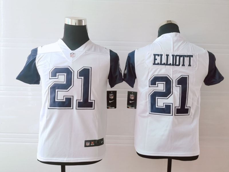 Dallas Cowboys Ezekiel Elliott #21 Nfl 2020 White Jersey