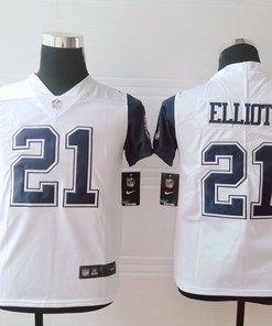 Dallas Cowboys Ezekiel Elliott #21 Nfl 2020 White Jersey