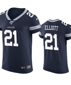 Dallas Cowboys Ezekiel Elliott Navy 100th Season Vapor Elite Jersey