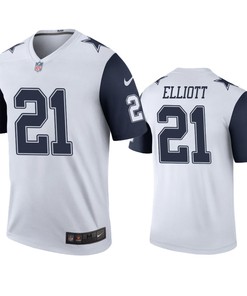 Dallas Cowboys Ezekiel Elliott White Color Rush Legend Jersey - Men