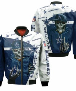 Dallas Cowboys Hip Hop Skull 3D Bomber Jacket Model 1617