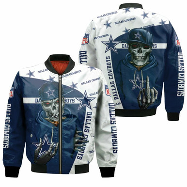 Dallas Cowboys Hip Hop Skull 3D Bomber Jacket Model 1617