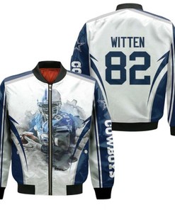 Dallas Cowboys Jason Witten 82 NFL Team White Jersey Style Gift For Dallas Cowboys Fans Witten Fans Bomber Jacket