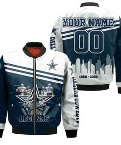Dallas Cowboys Legends Signature 60Th Anniversary For Fan 3D Personalized Bomber Jacket Model 1635