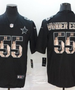 Dallas Cowboys Leighton Vander Esch #55 Nfl 2020 Black Statue Of Liberty Jersey