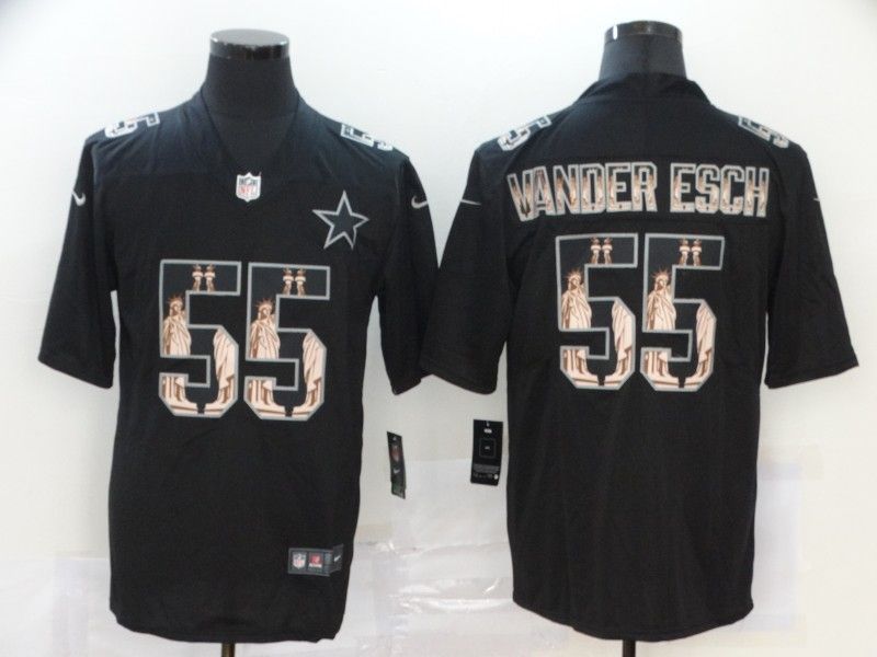 Dallas Cowboys Leighton Vander Esch #55 Nfl 2020 Black Statue Of Liberty Jersey