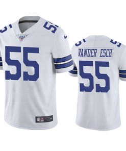 Dallas Cowboys Leighton Vander Esch White 100th Season Vapor Limited Jersey
