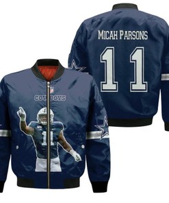 Dallas Cowboys Micah Parsons 11 NFL Best Leader Legend Navy Gift For Cowboys Fans Bomber Jacket
