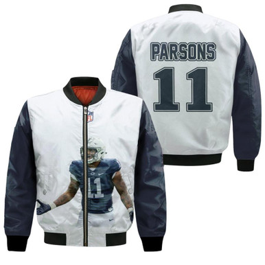 Dallas Cowboys Micah Parsons 11 NFL Legendary Captain White Gift For Cowboys Fans Bomber Jacket