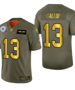 Dallas Cowboys Michael Gallup 2019 Salute To Service Nfl 100 Mens Jersey Metallic