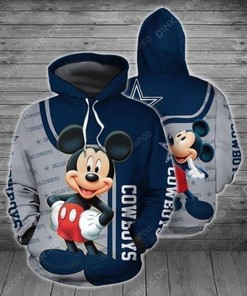 Dallas Cowboys Mickey Mouse 3D Hoodie Zip Hoodie