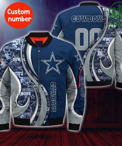 Dallas Cowboys NFL Custom Number Bomber Jacket   for fans
