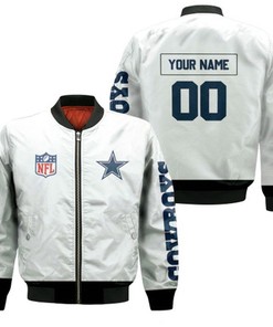 Dallas Cowboys Nfl Fan For Cowboys Lovers Jersey Style Personalized White Bomber Jacket All-Over Print