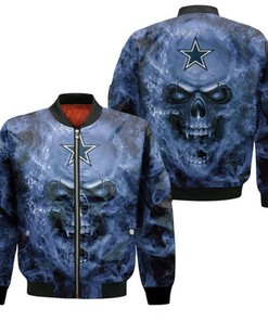Dallas Cowboys Nfl Fans Skull Bomber Jacket Model 1659