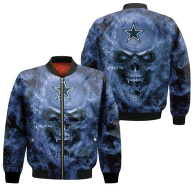 Dallas Cowboys Nfl Fans Skull Bomber Jacket Model 1659