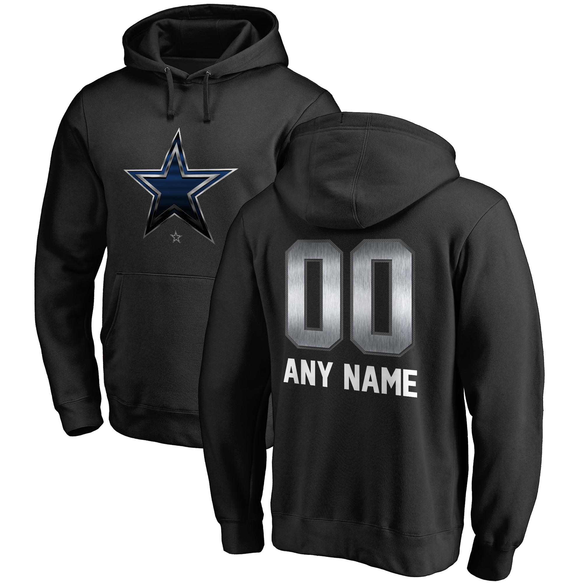 Dallas Cowboys Nfl Pro Line By Branded Personalized Midnight Mascot Pullover Hoodie - Black