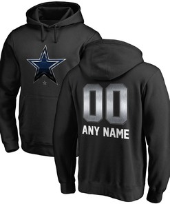 Dallas Cowboys Nfl Pro Line By Branded Personalized Midnight Mascot Pullover Hoodie - Black