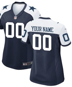Dallas Cowboys Nike Womens Custom Throwback Game Jersey - Navy