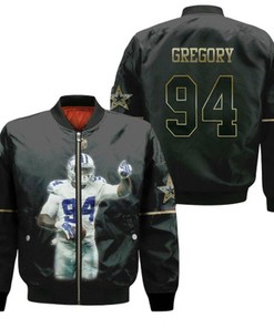 Dallas Cowboys Randy Gregory 94 NFL Black Golden Edition Gift For Cowboys Fans Bomber Jacket